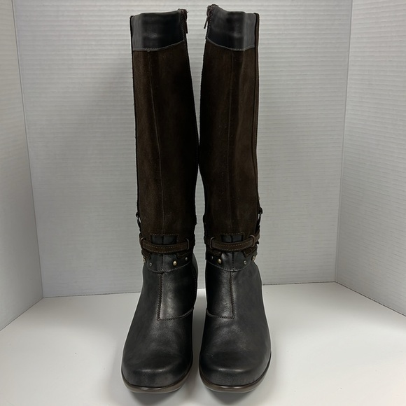 NEW Naot Gratify Black Pearl Leather Hash Suede Boots Size EU 40 9.5 US - Picture 3 of 12